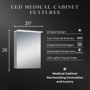 Garet 20" W x 28" H LED Medicine Cabinet - Image 10