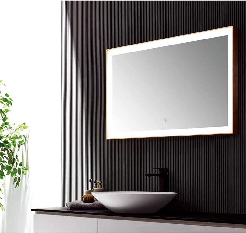 Rose Gold 40" W x 24" H LED Mirror-0