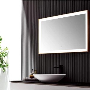 Rose Gold 40" W x 24" H LED Mirror-0