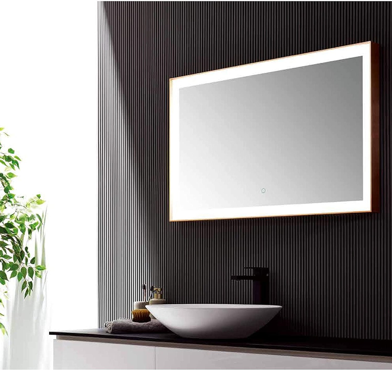 Rose Gold 40" W x 24" H LED Mirror-0