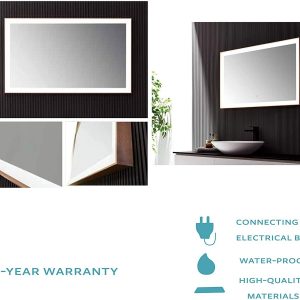 Rose Gold 40" W x 24" H LED Mirror-350