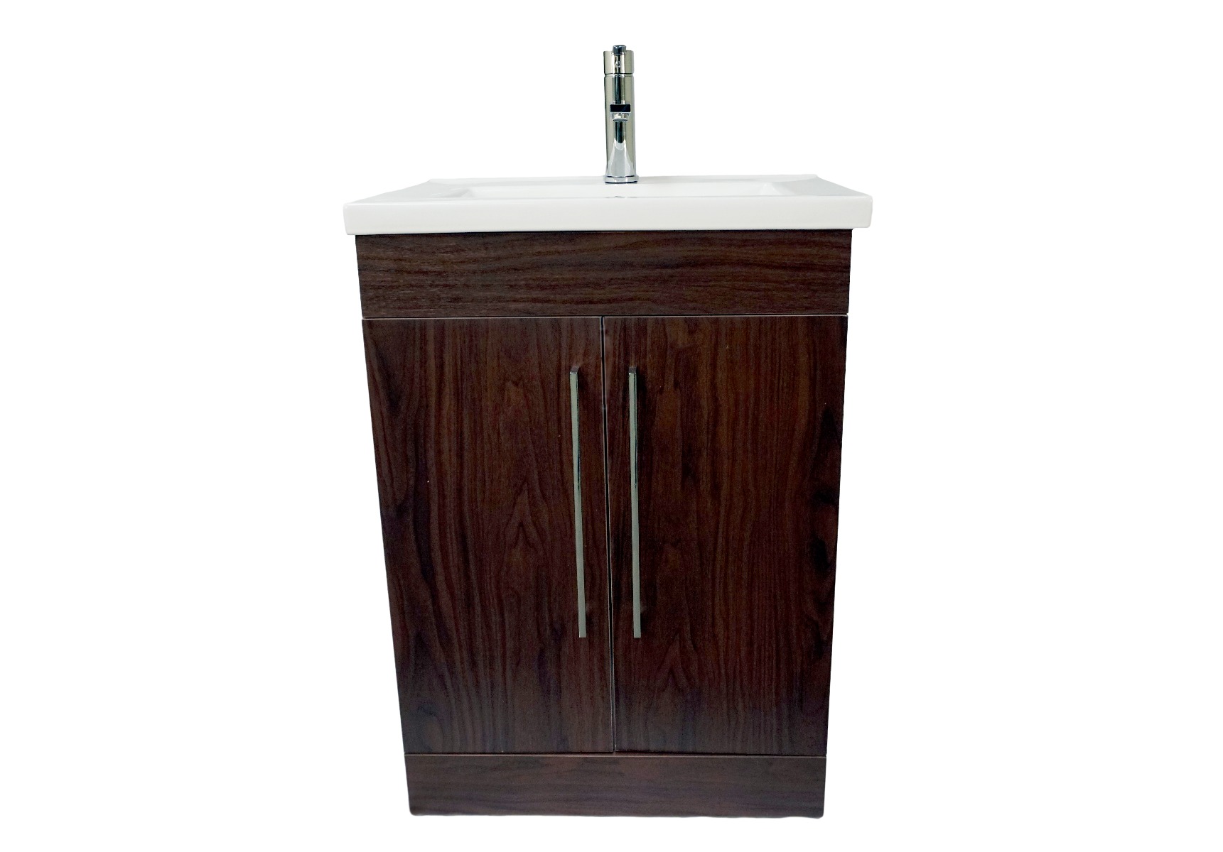 Dreamwerks 24" W x 18" D x 33" H Oslo Vanity in Deep Peach Wood Finish with Ceramic Vanity Top and Mirror-383