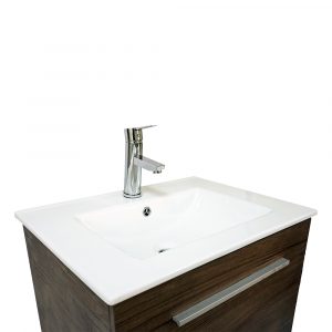 Dreamwerks 24" W x 18" D x 33" H Vanity in Wood Finish with Ceramic Square Vanity Top-368