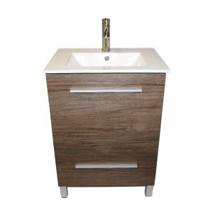 Dreamwerks 24" W x 18" D x 33" H Vanity in Wood Finish with Ceramic Square Vanity Top-367