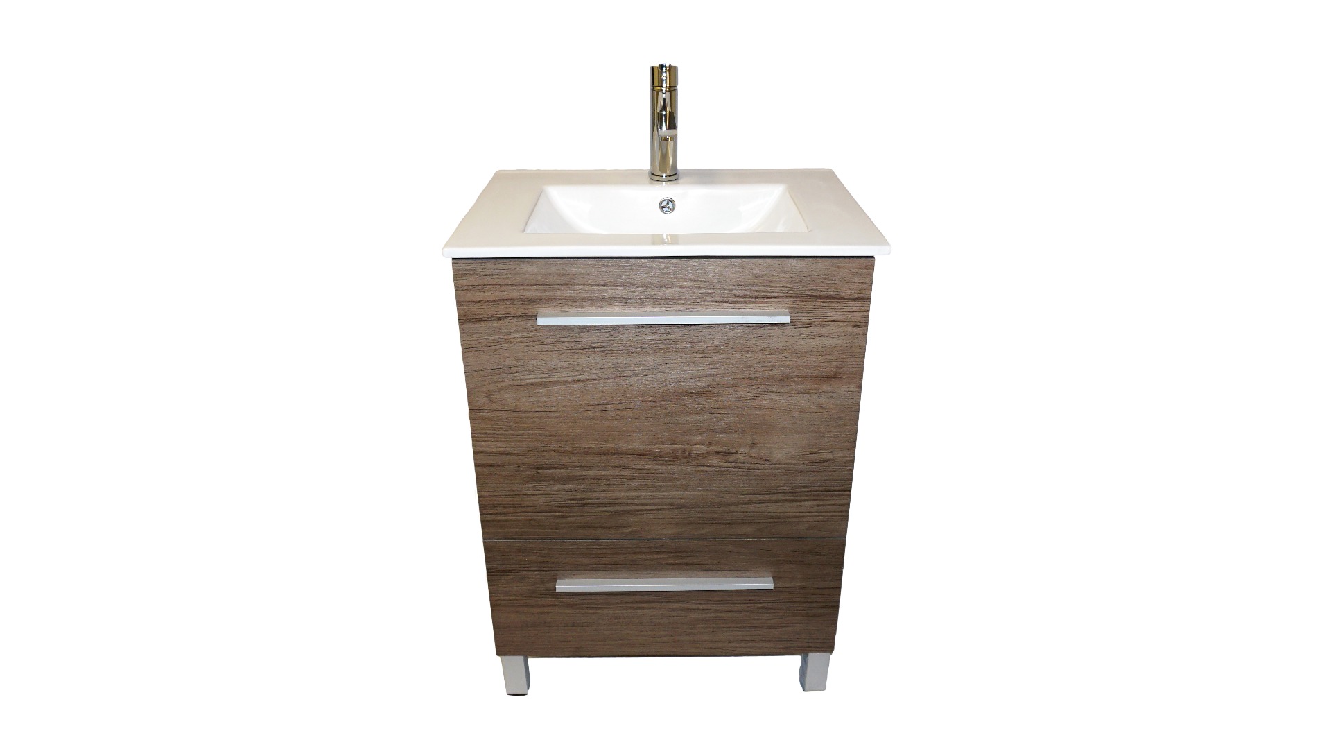 Dreamwerks 24" W x 18" D x 33" H Vanity in Wood Finish with Ceramic Square Vanity Top-367
