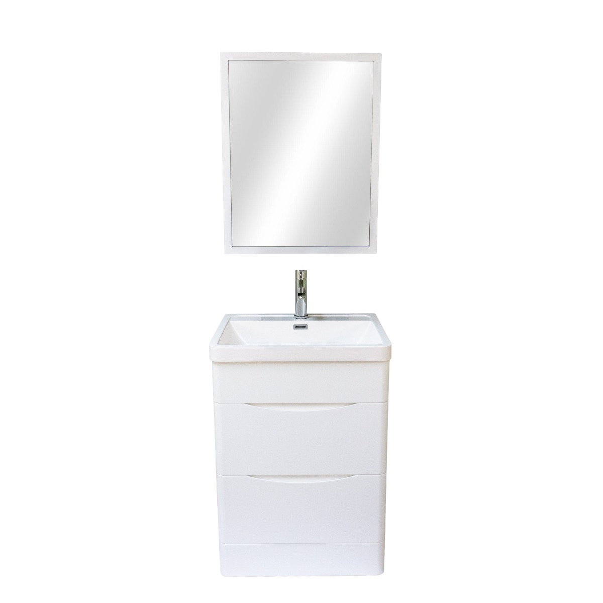 Dreamwerks 24" W x 18" D x 33" H Bathroom Vanity in White with Ceramic Vanity Top-374
