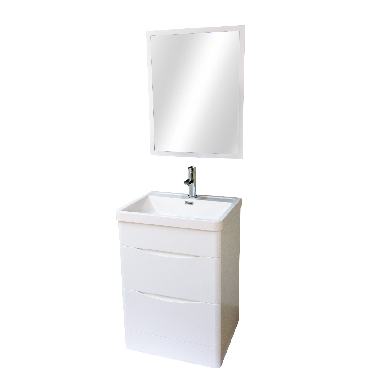 Dreamwerks 24" W x 18" D x 33" H Bathroom Vanity in White with Ceramic Vanity Top-375