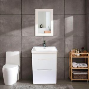 Dreamwerks 24" W x 18" D x 33" H Bathroom Vanity in White with Ceramic Vanity Top - Image 7