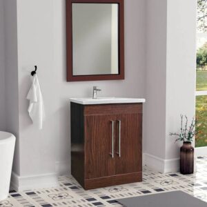 Dreamwerks 24" W x 18" D x 33" H Oslo Vanity in Deep Peach Wood Finish with Ceramic Vanity Top - Image 7