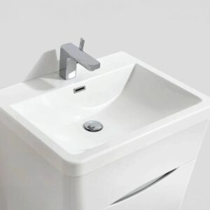 Dreamwerks 24" W x 18" D x 33" H Bathroom Vanity in White with Ceramic Vanity Top - Image 8