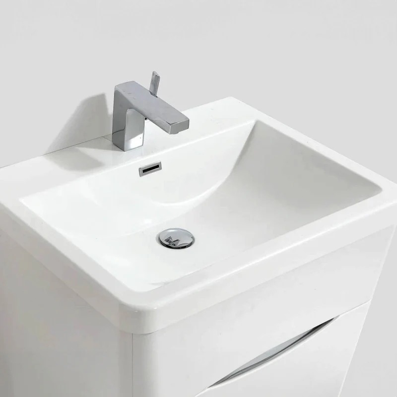 Dreamwerks 24" W x 18" D x 33" H Bathroom Vanity in White with Ceramic Vanity Top - Image 8