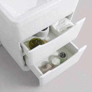 Dreamwerks 24" W x 18" D x 33" H Bathroom Vanity in White with Ceramic Vanity Top - Image 9