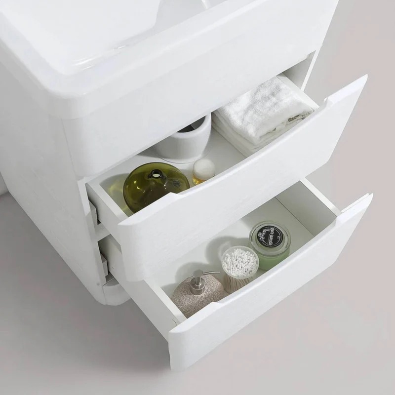 Dreamwerks 24" W x 18" D x 33" H Bathroom Vanity in White with Ceramic Vanity Top - Image 9