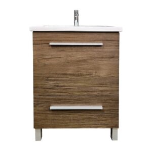 Dreamwerks 24" W x 18" D x 33" H Vanity in Wood Finish with Ceramic Square Vanity Top - Image 12