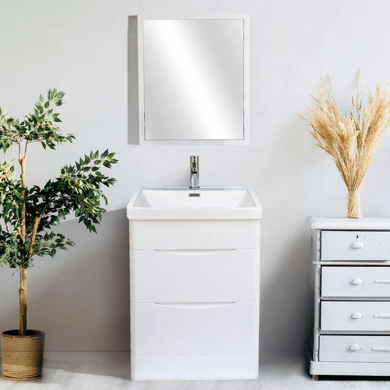 Dreamwerks 24" W x 18" D x 33" H Bathroom Vanity in White with Ceramic Vanity Top - Image 10
