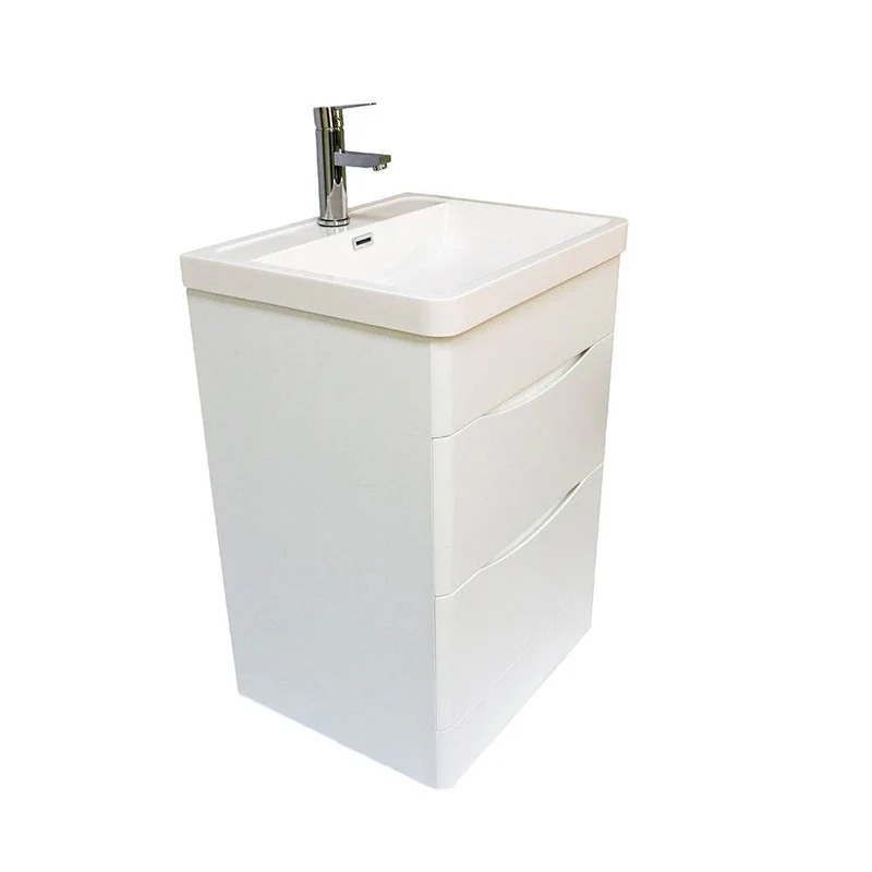Dreamwerks 24" W x 18" D x 33" H Bathroom Vanity in White with Ceramic Vanity Top - Image 12
