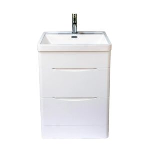 Dreamwerks 24" W x 18" D x 33" H Bathroom Vanity in White with Ceramic Vanity Top - Image 5