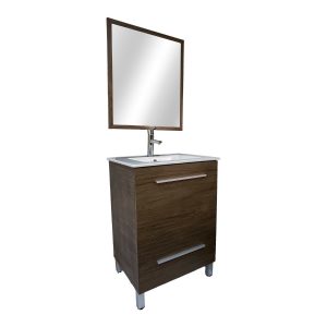 Dreamwerks 24" W x 18" D x 33" H Vanity in Wood Finish with Ceramic Square Vanity Top-365