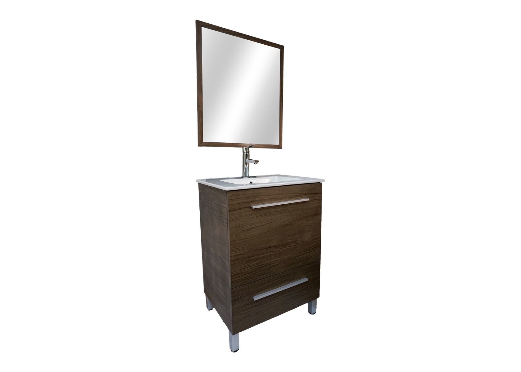 Dreamwerks 24" W x 18" D x 33" H Vanity in Wood Finish with Ceramic Square Vanity Top-365