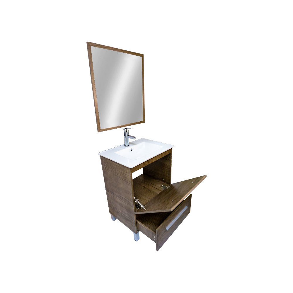 Dreamwerks 24" W x 18" D x 33" H Vanity in Wood Finish with Ceramic Square Vanity Top-366