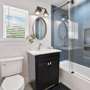 Dreamwerks 24" W x 19" D x 33" H Trenta Vanity with White Ceramic Vanity Top in Black - Image 9