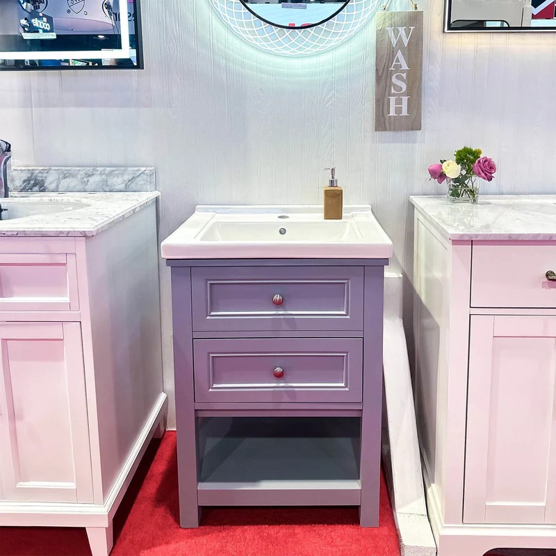 Dreamwerks 24" W x 22" D x 33" H Sienna Vanity In Gray with Ceramic Vanity Top - Image 12