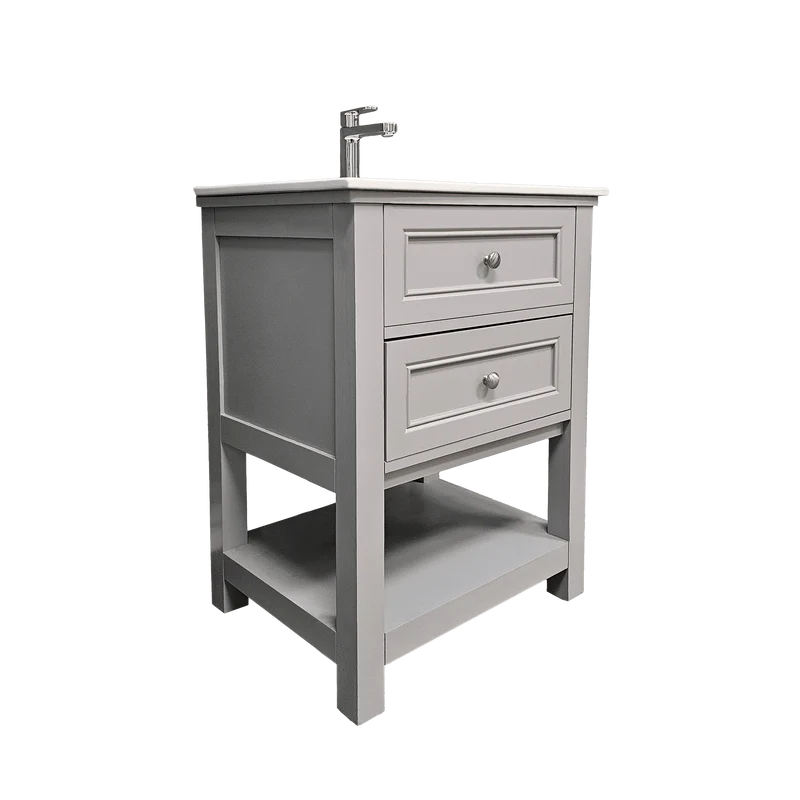 Dreamwerks 24" W x 22" D x 33" H Sienna Vanity In Gray with Ceramic Vanity Top - Image 13