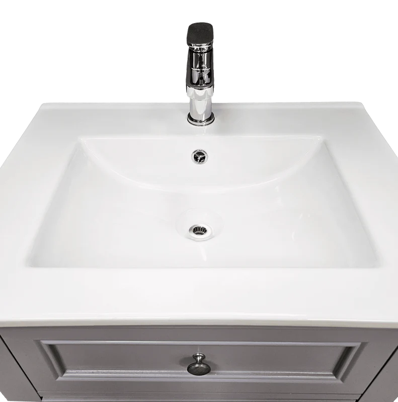 Dreamwerks 24" W x 22" D x 33" H Sienna Vanity In Gray with Ceramic Vanity Top - Image 6