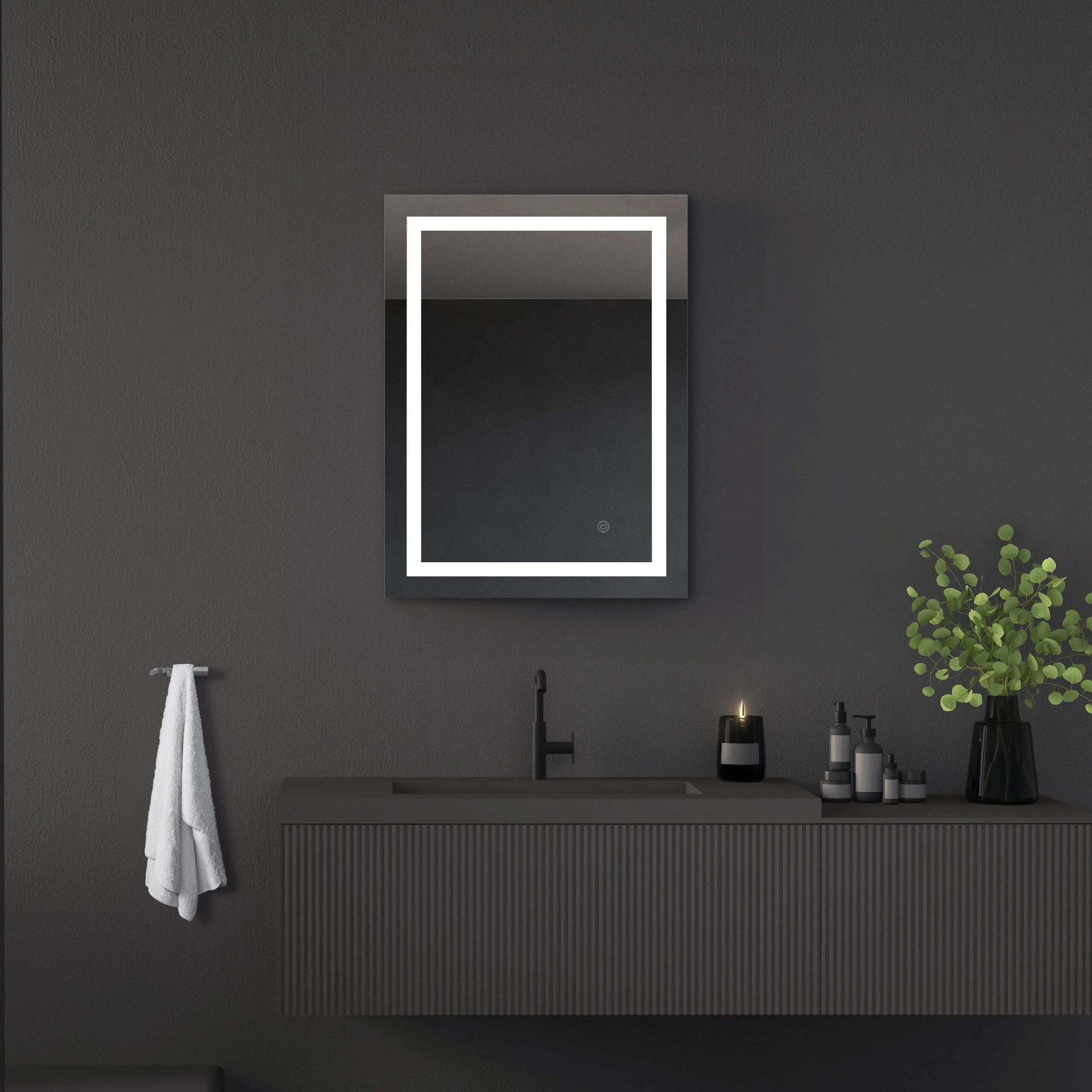 Riga 20" W x 26" H LED Mirror with Dimmer and Defogger - Image 5