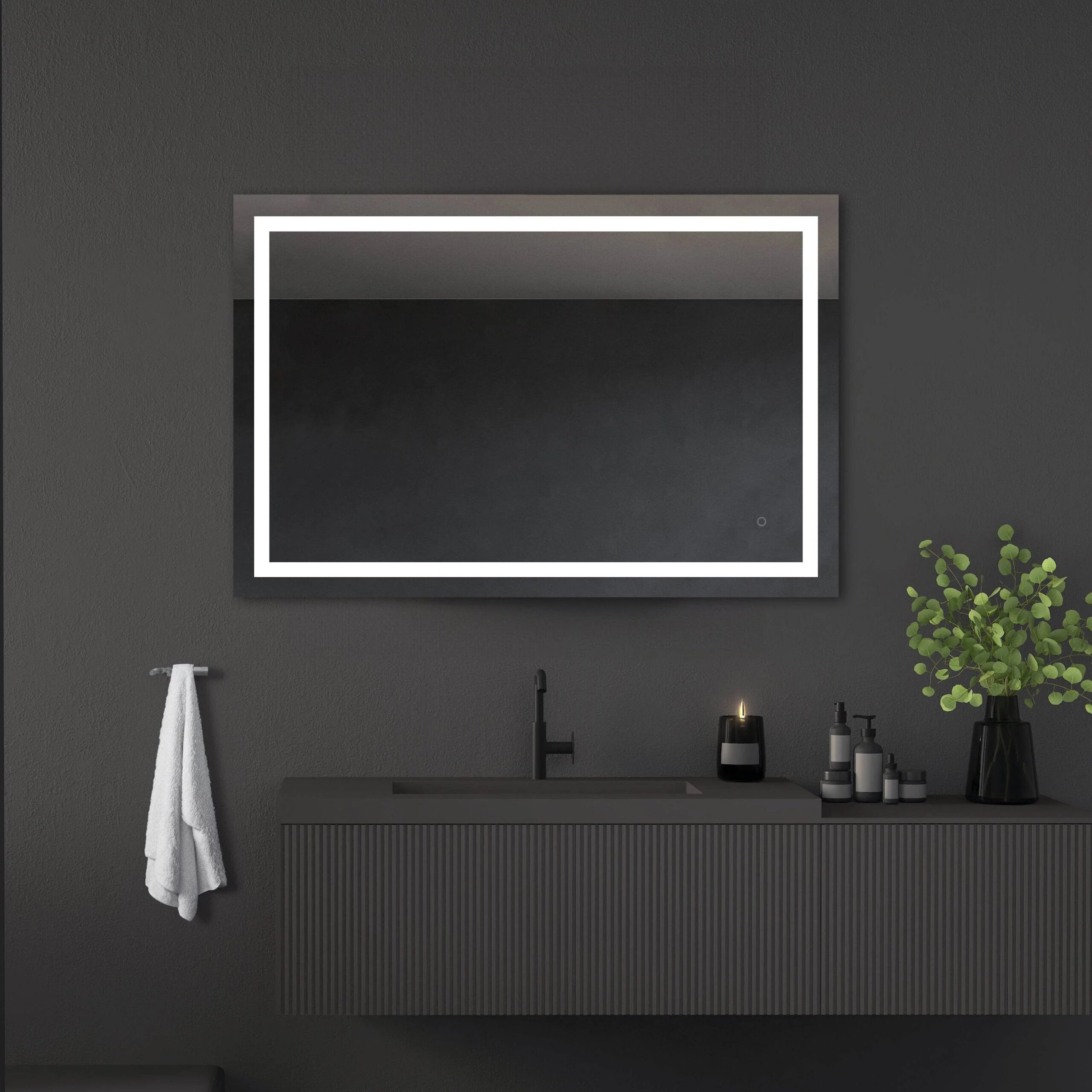 Riga 20" W x 26" H LED Mirror with Dimmer and Defogger - Image 7