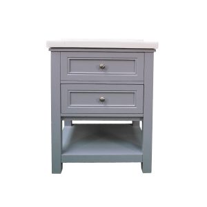 Dreamwerks 24" W x 22" D x 33" H Sienna Vanity In Gray with Ceramic Vanity Top -458
