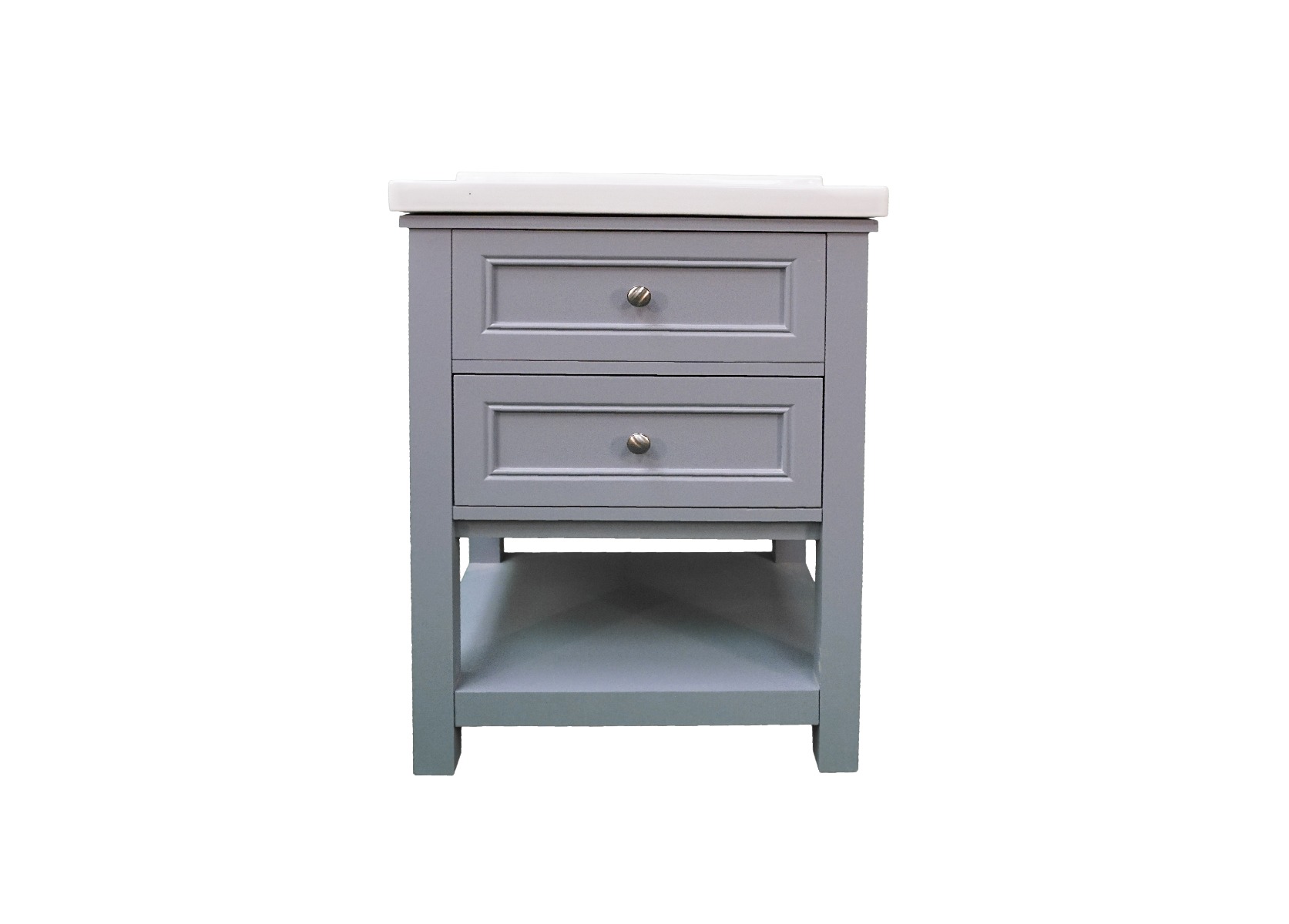 Dreamwerks 24" W x 22" D x 33" H Sienna Vanity In Gray with Ceramic Vanity Top -458