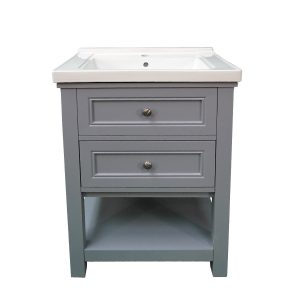 Dreamwerks 24" W x 22" D x 33" H Sienna Vanity In Gray with Ceramic Vanity Top -459