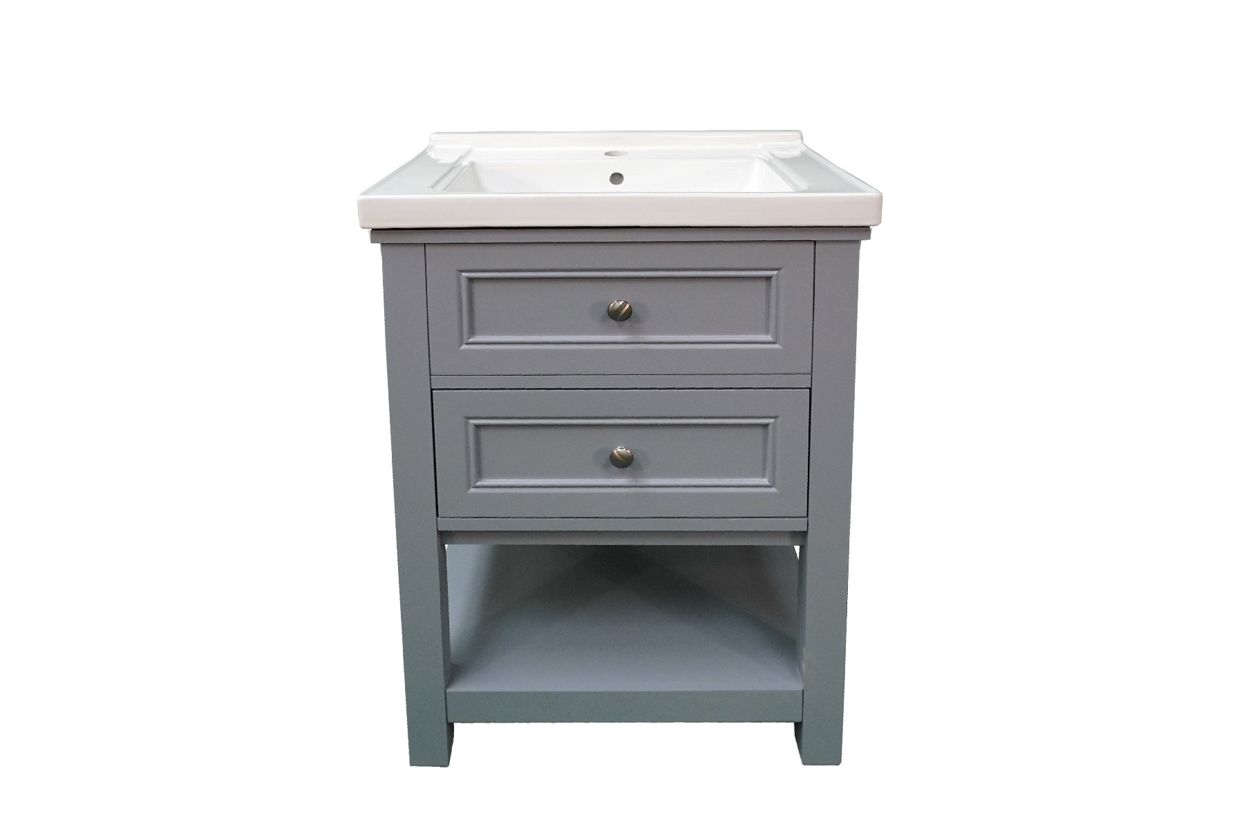 Dreamwerks 24" W x 22" D x 33" H Sienna Vanity In Gray with Ceramic Vanity Top -459