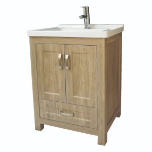 Dreamwerks 24" W x 22" D x 33" H Livorno Vanity With Ceramic Vanity Top in Woodgrain Finish-477