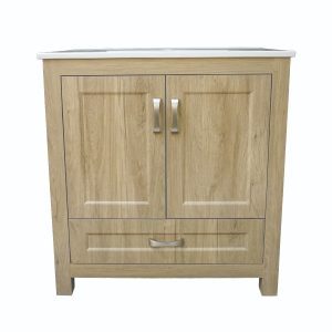 Dreamwerks 24" W x 22" D x 33" H Livorno Vanity With Ceramic Vanity Top in Woodgrain Finish-474