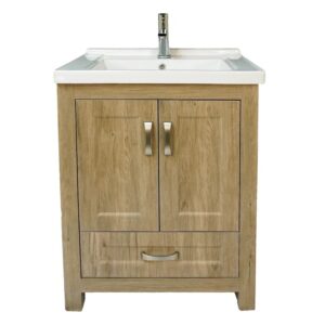 Dreamwerks 24" W x 19" D x 33" H Livorno Vanity With Ceramic Vanity Top in Woodgrain Finish - Image 21