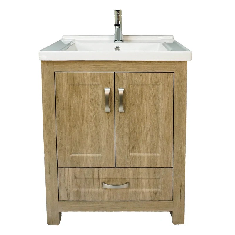 Dreamwerks 24" W x 19" D x 33" H Livorno Vanity With Ceramic Vanity Top in Woodgrain Finish - Image 21
