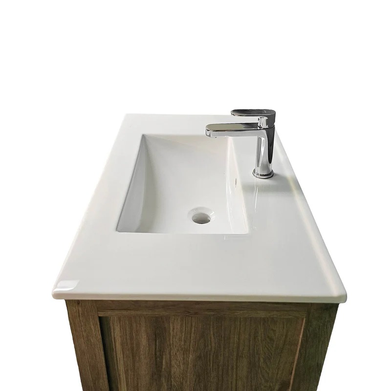 Dreamwerks 24" W x 19" D x 33" H Livorno Vanity With Ceramic Vanity Top in Woodgrain Finish - Image 19