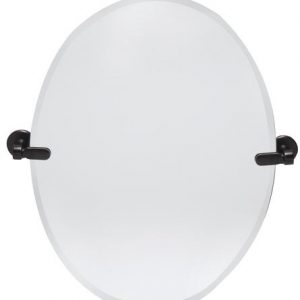 Dreamwerks 21'' W x 24'' H Oil-Rubbed Bronze Oval Frameless Bathroom Pivot Mirror-0