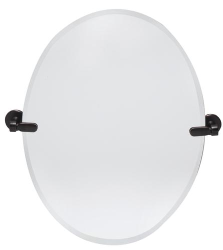 Dreamwerks 21'' W x 24'' H Oil-Rubbed Bronze Oval Frameless Bathroom Pivot Mirror-0