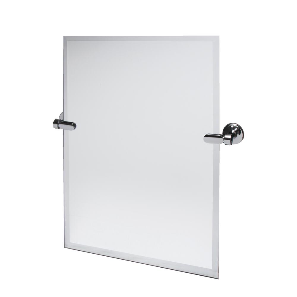 Dreamwerks 21” W x 24” H Chrome Rectangular Frameless Bathroom Pivot Mirror DreamWerks Bath