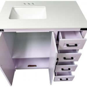 Dreamwerks 36" W x 21.5" D x 33.5" H White Lilac Vanity with Cultured Marble Vanity Top -511