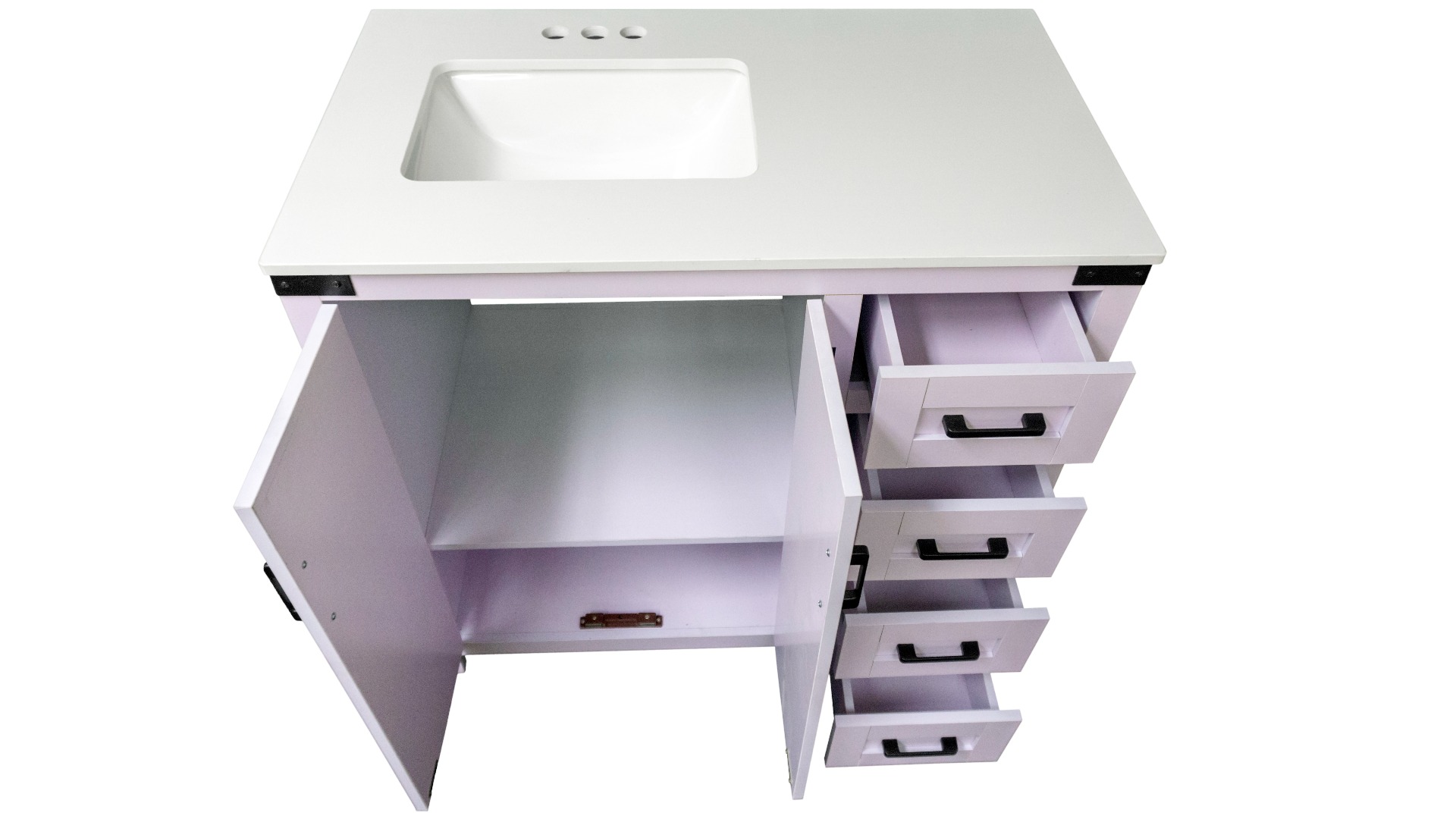 Dreamwerks 36" W x 21.5" D x 33.5" H White Lilac Vanity with Cultured Marble Vanity Top -511