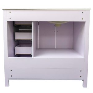 Dreamwerks 36" W x 21.5" D x 33.5" H White Lilac Vanity with Cultured Marble Vanity Top -512
