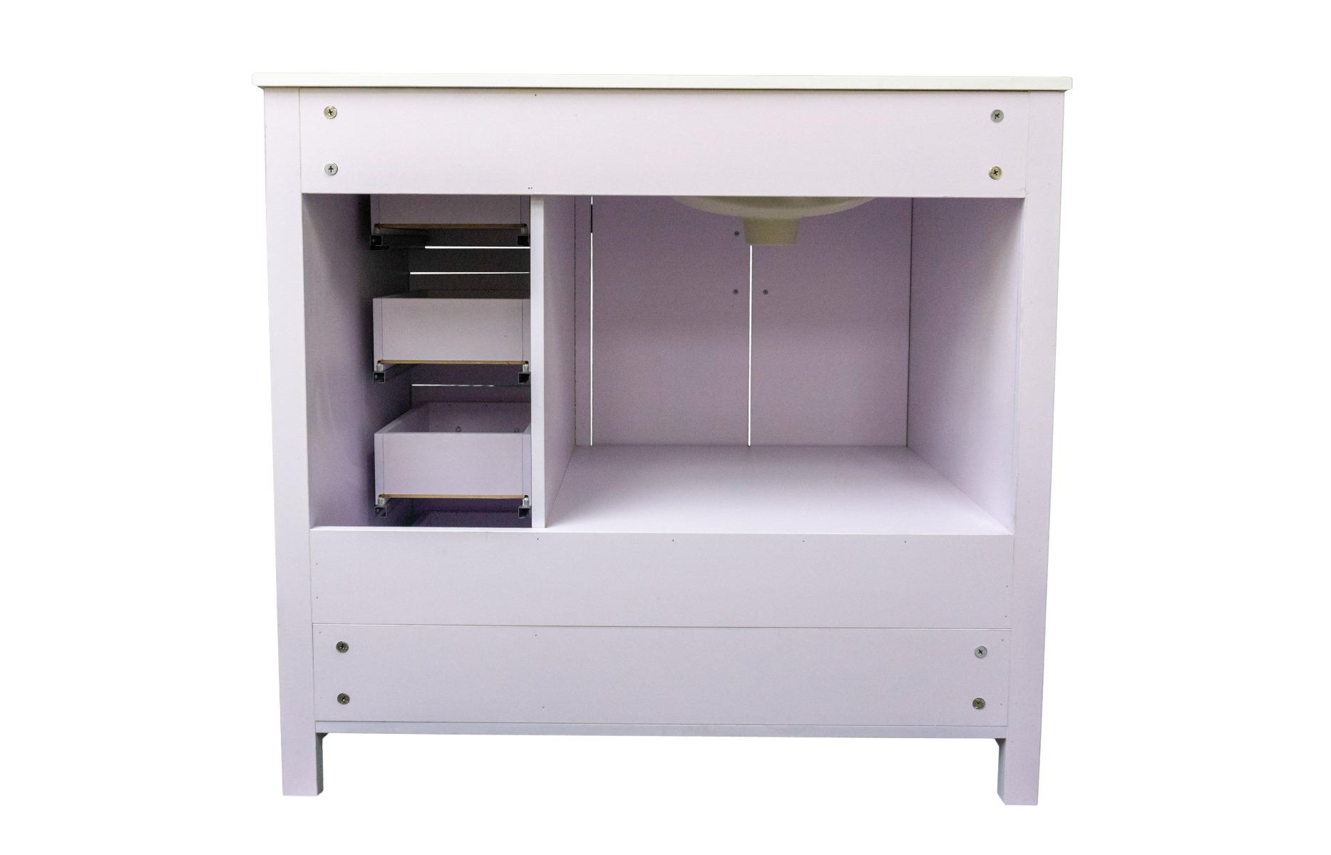 Dreamwerks 36" W x 21.5" D x 33.5" H White Lilac Vanity with Cultured Marble Vanity Top -512