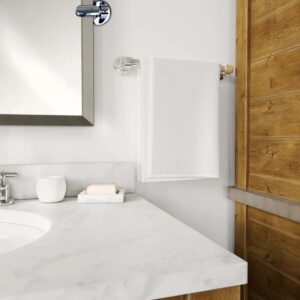 Dreamwerks 21'' W x 24'' H Brushed Nickel Rectangular Frameless Bathroom Pivot Mirror - Image 11