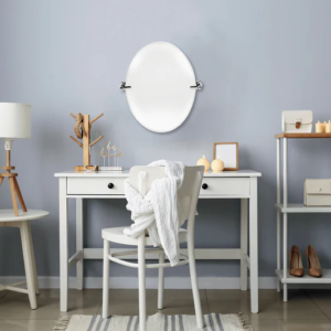 Dreamwerks 21'' W x 24''H Chrome Oval Frameless Bathroom Pivot Mirror - Image 10