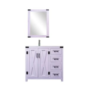 Dreamwerks 36" W x 21.5" D x 33.5" H White Lilac Vanity with Cultured Marble Vanity Top - Image 8