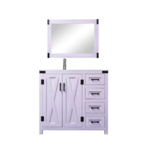 Dreamwerks 36" W x 21.5" D x 33.5" H White Lilac Vanity with Cultured Marble Vanity Top - Image 9